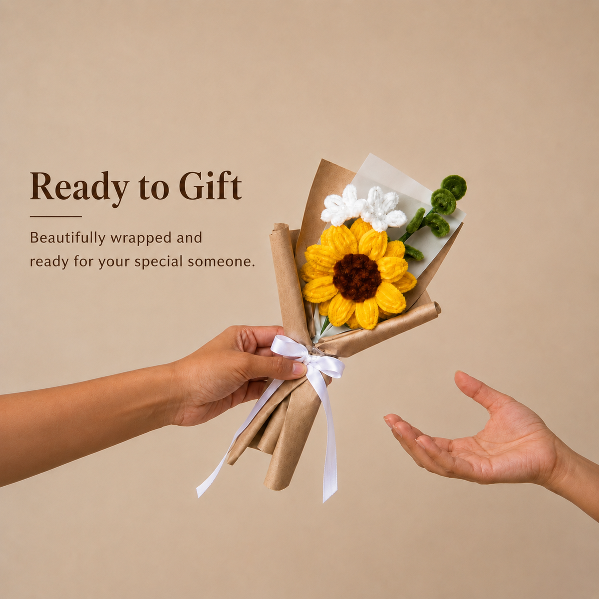 Sunflower & white bloom
